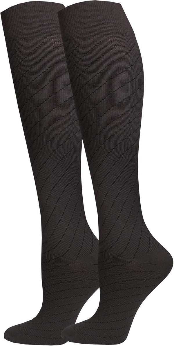 NuVein Compression Socks for Men and Women, Medical Grade 15-20 mmHg, Knee High, 1 Pair, Charcoal, X-Large