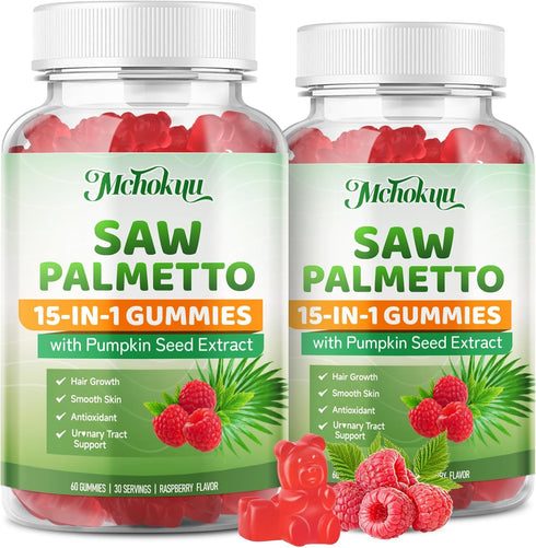 Saw Palmetto Gummies 600mg for Men & Women Pumpkin Seed Oil Gummies