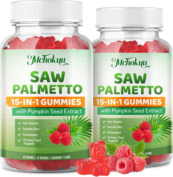 Saw Palmetto Gummies 600mg for Men & Women Pumpkin Seed Oil Gummies