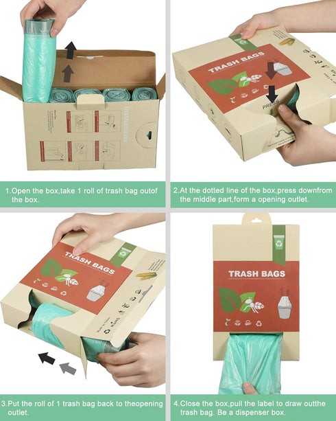 1.2 Gallon Drawstring Trash Can Liners, 125 Counts Small Compostable Bags for Home Kitchen Office