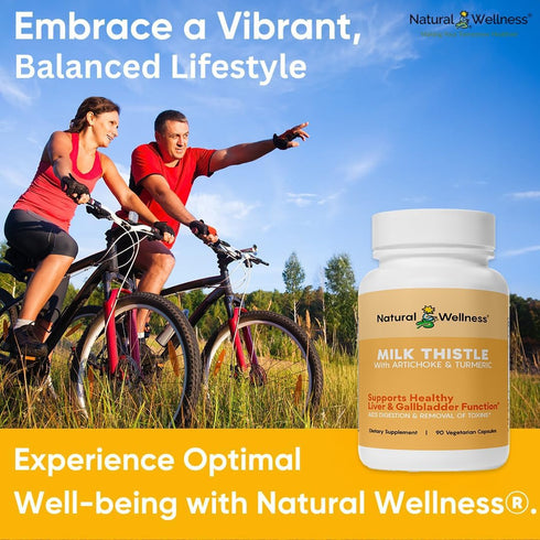 Natural Wellness Milk Thistle with Artichoke & Turmeric Advanced Liver Support Supplement for Detox, Regeneration