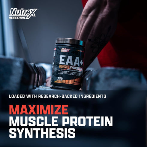 Nutrex Research EAA Hydration Powder, EAAs + BCAAs for Muscle Recovery, Strength, Endurance, Blood Orange Flavor