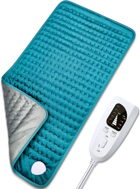 Electric Heating Pad for Back/Shoulder/Neck/Knee/Leg Pain Relief - 6 Fast Heating Settings, Auto-Off, Machine Washable,