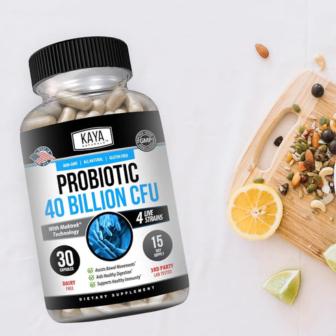 Kaya Naturals Probiotic 40 Billion CFU | Probiotics for Women, Men, and Adults, Natural Gut Health Supplement