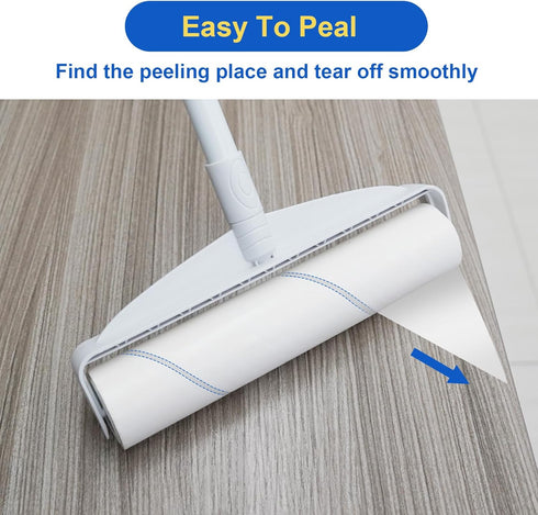 Large Lint Rollers for Floor Carpet, Sticky Roller with 3 Extendable Handle for Pet Hair Removal