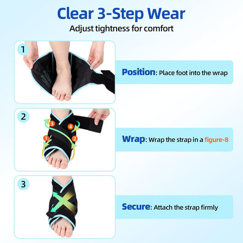 Pack 2 Pack Comfytemp Ankle Ice Wrap for Plantar Fasciitis Relief, Foot Support Brace for Sprain, Cold Bag for Injury