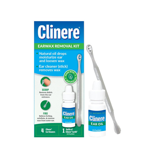 Clinere Ear Oil Conditioner & Ear Cleaners Kit, 1 Count, 4 Ear Tips