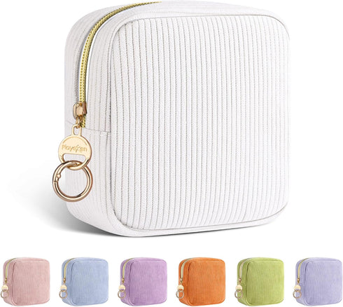 Period Bag for Teen Girls, Corduroy Sanitary Napkin Storage Bag, Menstrual Pad