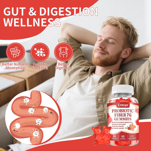 Gummies Gummy Immune 60 Gummies Fiber for Adults, Probiotic Fiber Sugar Free Fiber Supplement for Women Men Digestive