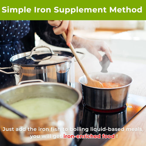 Iron Fish, 2 Pack, Natural Source of Iron, Safe Cooking Tool to Add Iron to Food & Water, Ideal for Anemia & Vegans