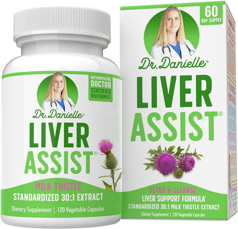 Best Liver Supplements with Milk Thistle - Organic Detox Cleanse & Repair for Men and Women - 120 Capsules by Dr.