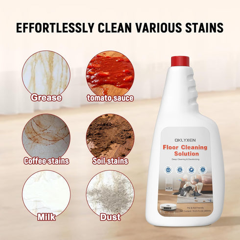 QKLYXEN 2 (Q5/Q7/Q8/Q10/S7/S8/Saros 10R/F25/Qrevo Bottle Floor Cleaning Solution Compatible with Roborock Series)