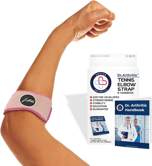 Tennis Elbow Brace & Adjustable Arm Band Support for Pain Relief, Tendonitis, Golfers Elbow Strap for Men and Women -