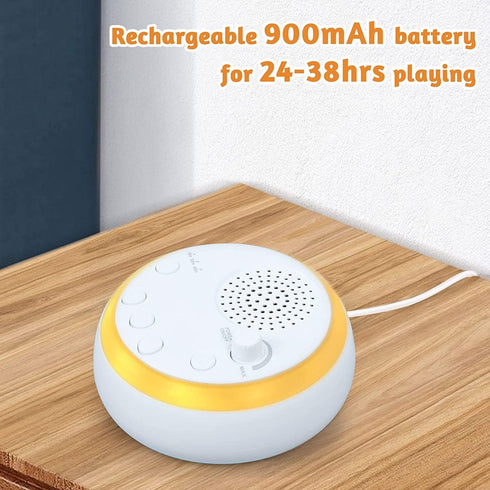 HHYING 16 3 Sound Machine Easysleep White Noise Machine with Soothing Sounds and Night Light, with Sleep Timer,Portable
