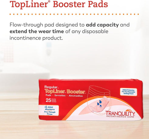TRANQUILITY-1/2CSPK-2070 (14" 4") 100 TopLiner Disposable Booster Pads - Regular x - ct