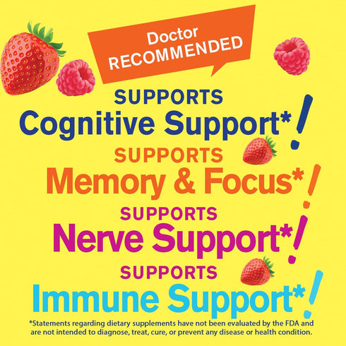 Lions Mane Gummies for Adults, 2000mg, Memory and Focus Support, Gluten Free, 60 Count