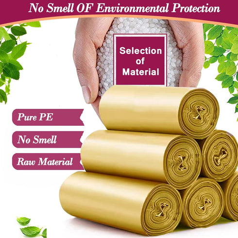 4 Gallon Small Gold Trash Bags, 180pcs Strong Golden Garbage Bags for Bathroom Trash Can Bin Liners