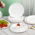 Houuqe 24 9 Inch Pieces White Paper Plates Scalloped Dessert Plates Disposable White Cake Plate for Baby Shower