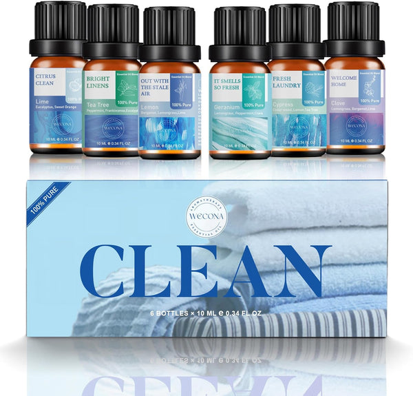 Essential Oils for Laundry, 100% Pure Aromatherapy Oils for Diffusers, 6x10ml Clean, Wool Dryer Balls