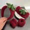 Ivyu Spa Skincare Headbands & Wristband Set, Cute Strawberry Makeup Headband for Women, Non-Slip Terry Cloth