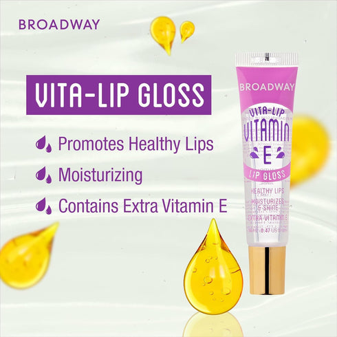 Ruby Kisses Broadway Vita-Lip Clear Lip Gloss, Ultra-Hydrating Formula with Multi-Vitamin Oils, 6 Pack