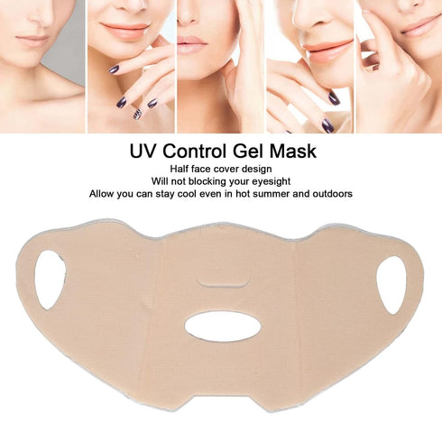 Yinhing Outdoor Gel Mask,4pcs Cooling Patch with Earloops Disposable Sun Protection Face Hydrogel Mask Skincare Half Cover Mask for Outdoor Use