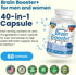 40-in-1 Brain Booster Supplement for Focus, Memory, Clarity, Energy, 60 Capsules with Advanced Vitamins for Nootropic
