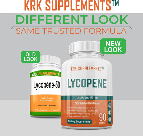 2 Bottles Lycopene 50mg, 180 Total Capsules