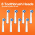 Bitvae R2 Rotating Electric Toothbrush for Adults, 8 Brush Heads, 5 Modes, Black