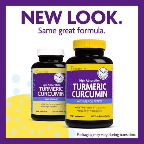 InnovixLabs Turmeric Curcumin with Black Pepper Extract - High Absorption, Time Release Supplement, 100 ct