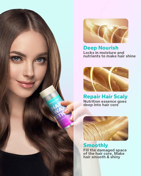 StyleShark Non-Greasy Hair Wax Stick 2.7 oz for Styling Flyaways and Frizz, Edge Control on Wigs and Hair