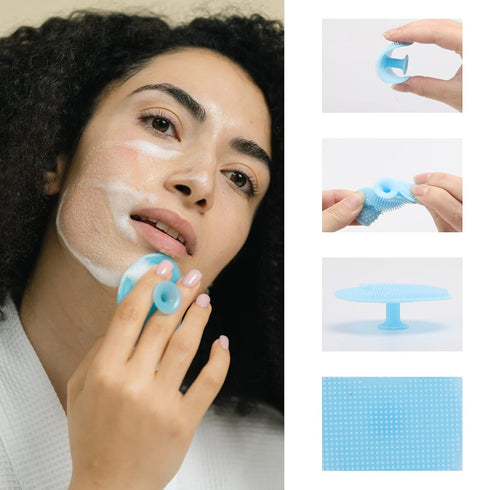 Silicone Facial Mask Applicator, 4 Pcs Face Scrubber & Brush, 2 in 1 Face Mask Applicator Set