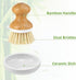 SUBEKYU Bamboo Dish Brush, Natural Wooden Dishwashing Scrubber for Cleaning Dishes, 1 Set