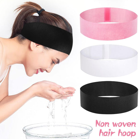Pimoys 30 Count Disposable Headbands for Facials, Stretch Makeup Headbands for Women Girls, Salons, Bath, Sport