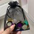 Organza Gift Bags 50 Pack, 4x6 inch Black Drawstrings for Baby Shower, Party Favors, Wedding