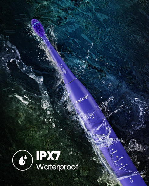 MySmile DY156 Electric Toothbrush for Adults - Rechargeable Sonic with 3 Brush Heads, 45000VPM