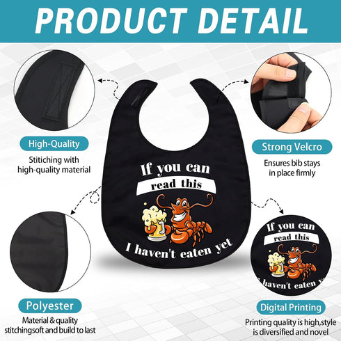 Maziky Funny Adult Bibs for Eating Man Women Elderly, Washable Clothing Protectors Bib for Adults Senior Citizens