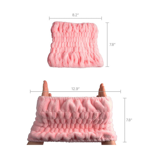 Red by Kiss Extra Wide Spa Headband, Super Absorbent Plush Fleece for Makeup, Skincare, Face Washing, One Size Fits All
