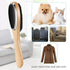 Patelai 2 Pieces 3 in 1 Lint Cloth Brush, Double Sided Garment Brush, Beech Wood Handle, Random Color