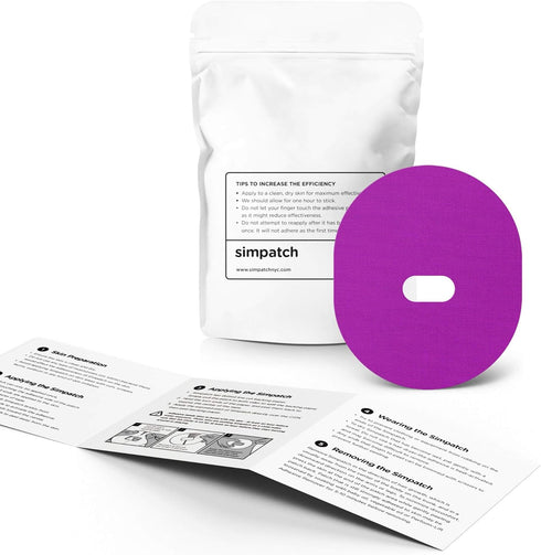 SIMPATCH Guardian Enlite Adhesive Patch, 25-Pack Waterproof Adhesive CGM Patches, Purple
