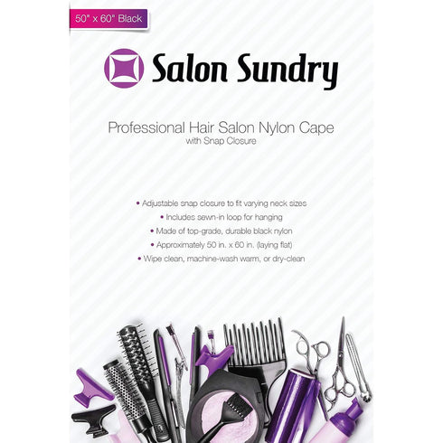 Salon Sundry Professional Hair Salon Nylon Cape - 50 in. x 60 in. with Snap Closure