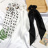 SUSULU Hair Scrunchies for Women, Solid Color Fabric Bobbles, Elastic Hair Ties (Black White)