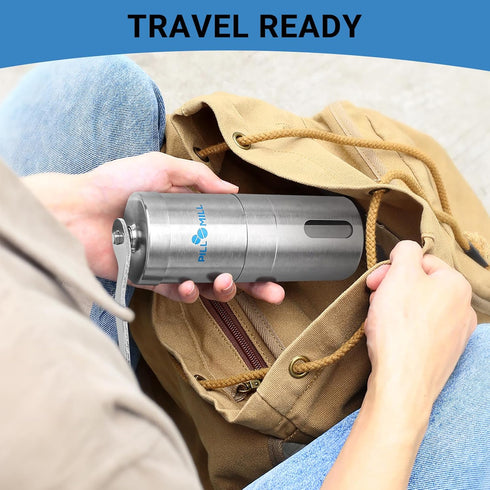 Pill Mill Pill Crusher - Crushes Multiple Tablets to Fine Powder - Metal Pill Grinder for Travel and Pets