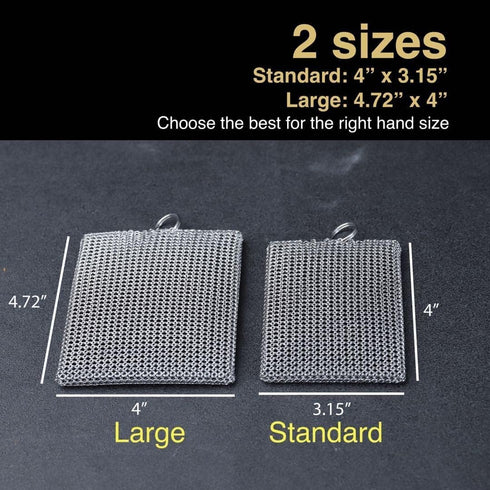 Cast Iron Cleaner Chainmail Scrubber | Fine Ring 316 Stainless Steel Scrubbing Sponge for Cast Iron Pots, BBQ, Dishes