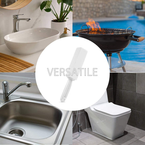 2 Pack Pumice Stone for Toilet Bowl Cleaning with Handle, Scouring Stick for Hard Water Rings and Rust (White)