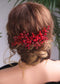 Kercisbeauty Red Crystal Beads Hair Comb - Wedding Bridal Boho Slide Comb for Brides and Bridesmaids