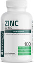 Bronson Zinc 50mg Complex (Zinc Oxide & Zinc Picolinate) High Potency Immune Support Supplement, 100 Vegetarian Capsules