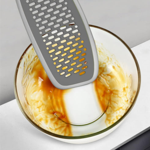 EZ Kitchen Dish Squeegee with Silicone Food Strainer, Non-Slip Scrapers for Pots, Pans, Bowls, Countertops (2-Pack,