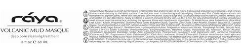 Raya Volcanic Mud Masque (605), Deep Pore Facial Treatment Mask for Dull Skin, Clears Pores