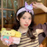 Kawaii Spa Headband for Washing Face, Cute Purple Headband for Makeup and Party